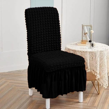 Bubble Fitted Chair Covers - Polyester-Lycra Blend - Set of 2