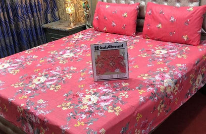 Premium Cotton Mix Bedding: Nishat/Gul Ahmed/Khaadi Collection - Full Printed 3pc King Size Bed Sheet Set